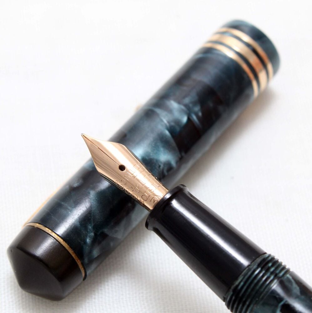 4798 Conway Stewart No.388 in Blue Marble. Fine FIVE STAR Nib.