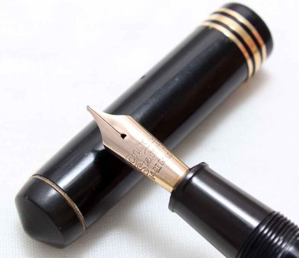 4800 Conway Stewart No.55 Fountain Pen in Classic Black. Medium FIVE STAR Nib.