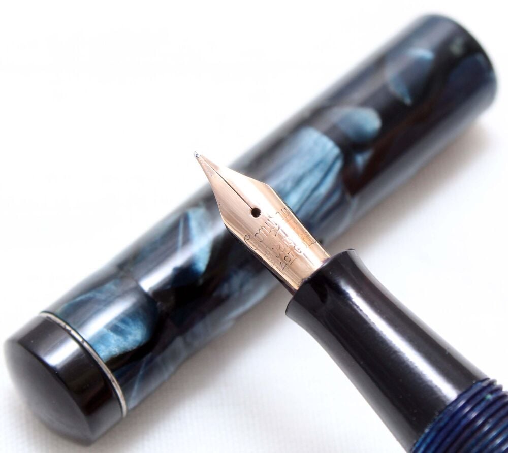 4813 Conway Stewart No.336 in Blue Marble. Medium FIVE STAR Nib.