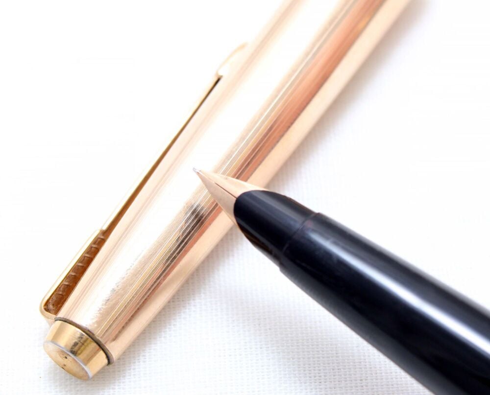 4849 Parker 45 Insignia in Rolled Gold. Smooth Medium FIVE STAR Nib.