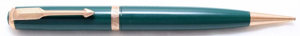 4853 Parker Duofold Propelling Pencil in Green with Gold filled trim.