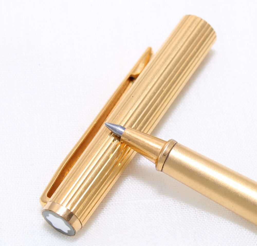 4981 Montblanc Noblesse Rollerball in Fluted Rolled Gold.