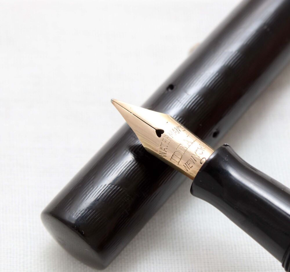 4931 Watermans Ideal No.52 in Black Hard Rubber. Fabulous Fine Full Flex FI