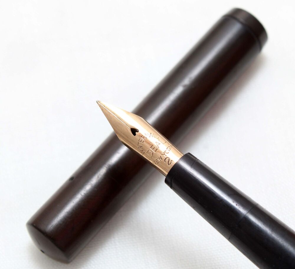 4932 Watermans Ideal No.12 Eyedropper in Black Hard Rubber. Fabulous Fine M