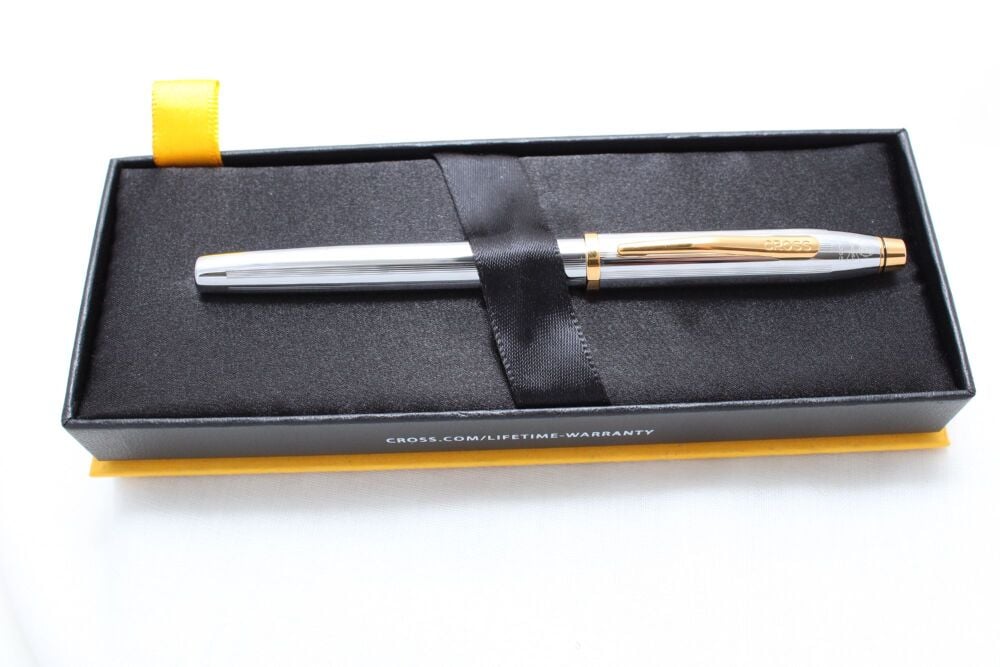 5007 AT Cross Century II Medallist Fountain Pen in Polished Chrome, Superb Medium FIVE STAR Nib. Mint and Boxed.