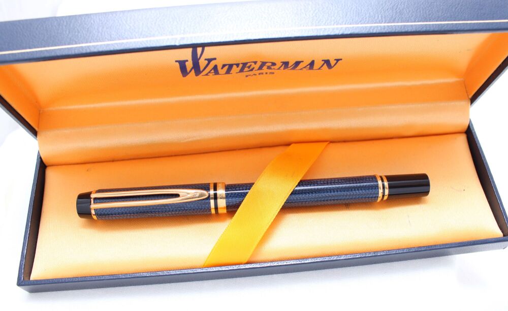 5010 Watermans Le Man 200 Rhapsody Caviar Fountain Pen in Blue Lizard. Fabu