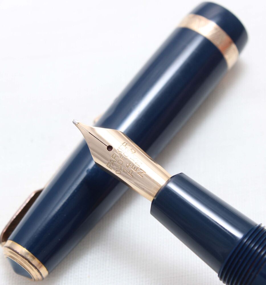 4878 Parker Duofold Senior in Blue, Medium FIVE STAR Nib.
