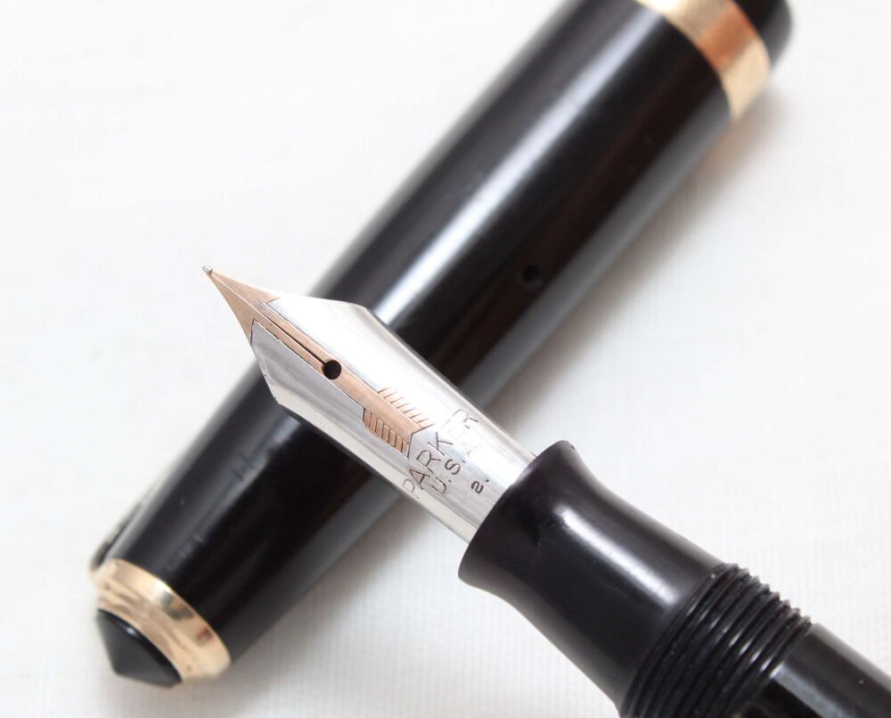 4883 Parker Vacumatic Major Fountain Pen in Classic Black, Extra Fine FIVE 
