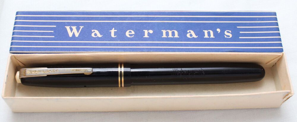 4904 Watermans 503 Accounts Fountain Pen in Black,  Fine FIVE STAR Nib. Boxed.