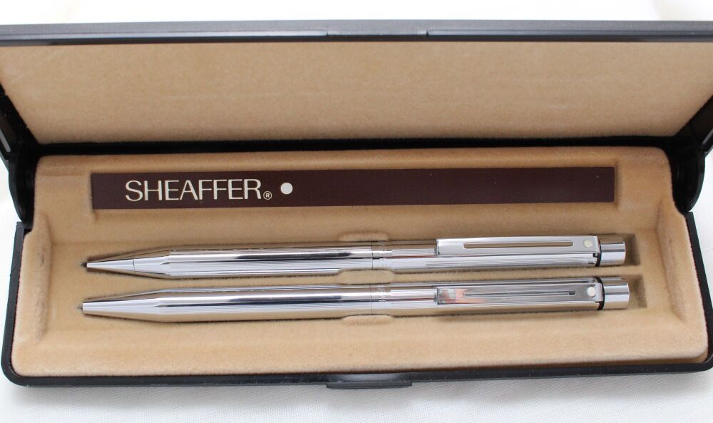 4940 Sheaffer Targa Ball Pen and Pencil Set. Mint and Boxed.