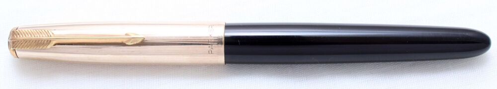 4962 Parker 51 Aerometric in Black with a Rolled Gold Cap. Broad FIVE STAR Nib.