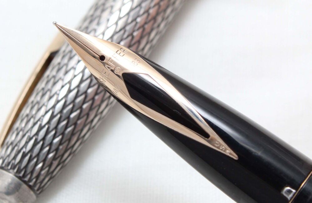 5045 Sheaffer Imperial Sovereign Sterling Silver Fountain Pen, Smooth Fine FIVE STAR Nib.