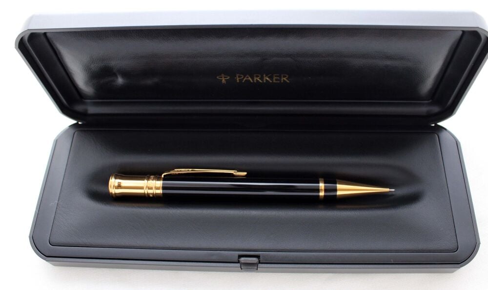 5098 Parker Duofold Centennial or International Pencil in Classic Black, Mint and Boxed.