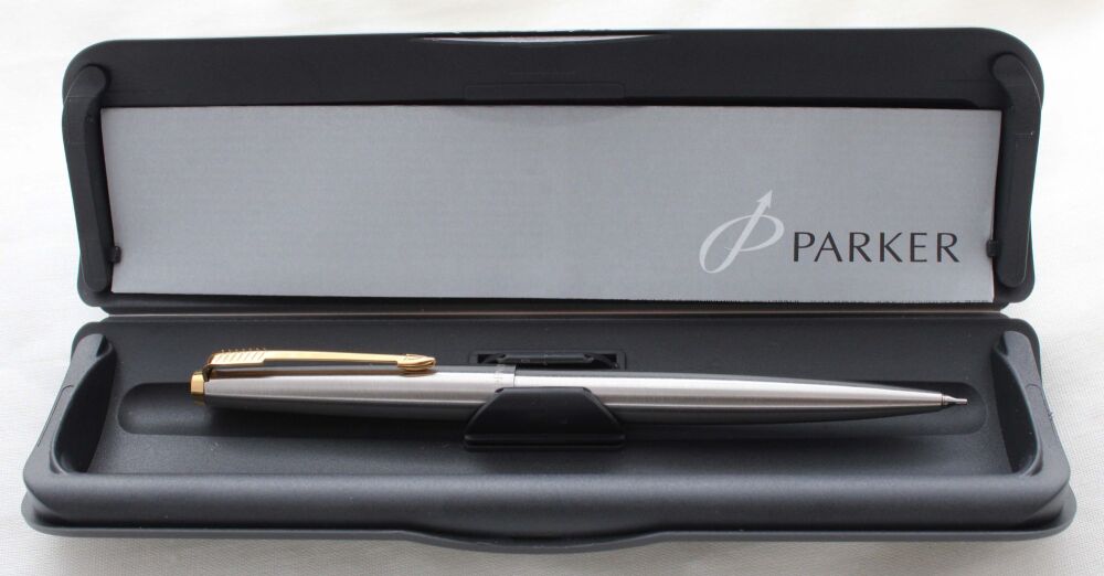 5314 Parker 45 Flighter Propelling Pencil in Brushed Stainless Steel. Mint and Boxed.