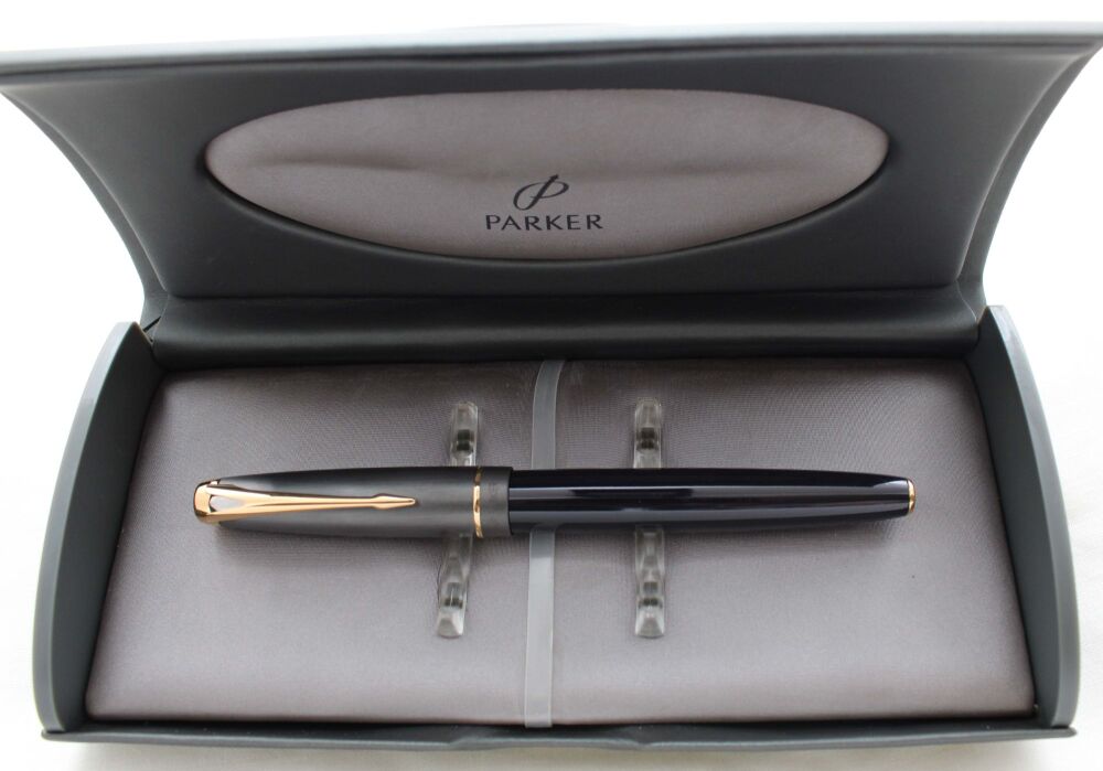 5319 Parker 100 Rollerball Pen in Cobalt Black. Mint and Boxed.