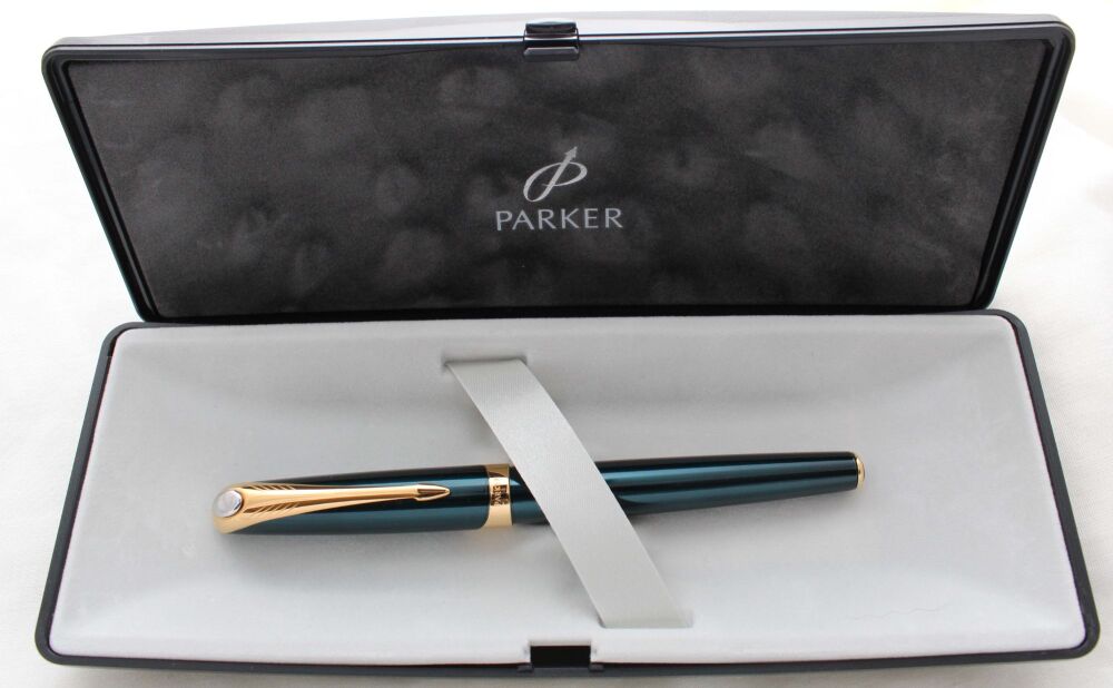 5320 Parker Ellipse Rollerball Pen in Blue Lacquer. Mint and Boxed.