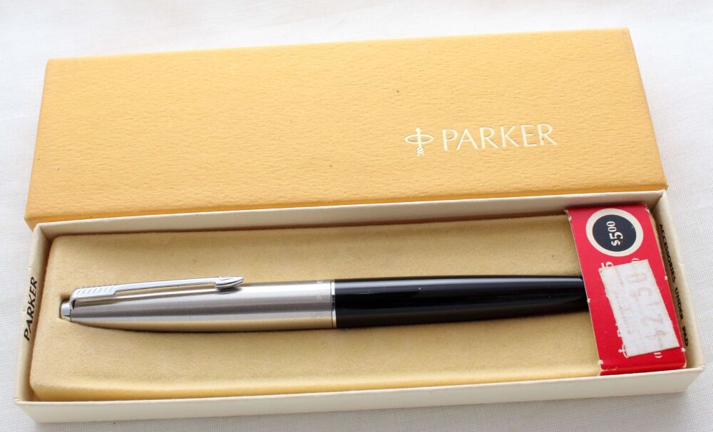 5331 Parker 45 CT in Black. Smooth Medium Nib. Mint and Boxed.