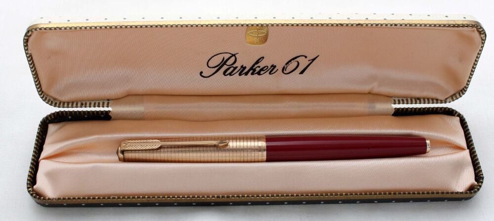 5359 Parker 61 Consort in Rage Red with a Rolled Gold Cap. Fine FIVE STAR N
