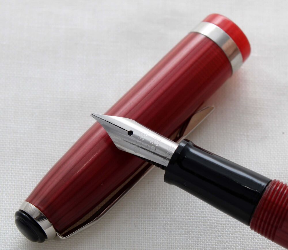 5206 Esterbrook LJ Fountain Pen in Copper Marble. Fabulous Fine FIVE STAR Nib.