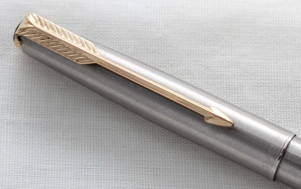 5239 Parker 61 Flighter Ball Pen in Brushed Stainless Steel.
