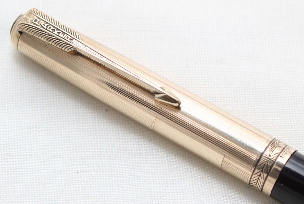 5402M Parker 51 Vacumatic Propelling Pencil in Black with a Rolled Gold Cap.