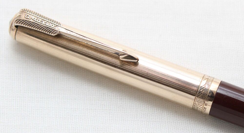 5404M Parker 51 Vacumatic Propelling Pencil in Cordovan Brown with a Rolled Gold Cap.