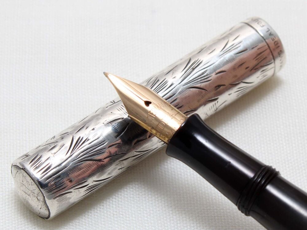 5436 Watermans Ideal No.12 1/2V in Sterling Silver. Fabulous Fine Semi Flex FIVE STAR Nib.