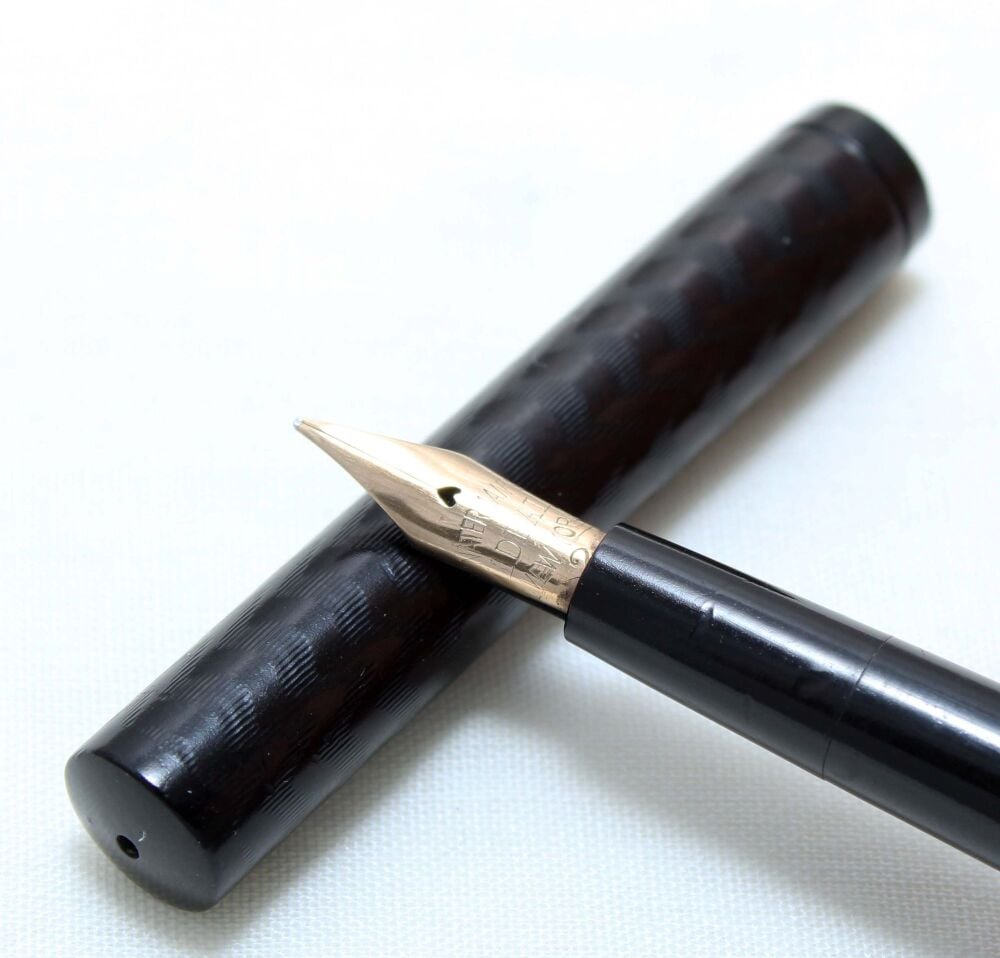 5443 Watermans Ideal No.12 Eyedropper in Black Hard Rubber. Fabulous Fine Megaflex FIVE STAR Nib.
