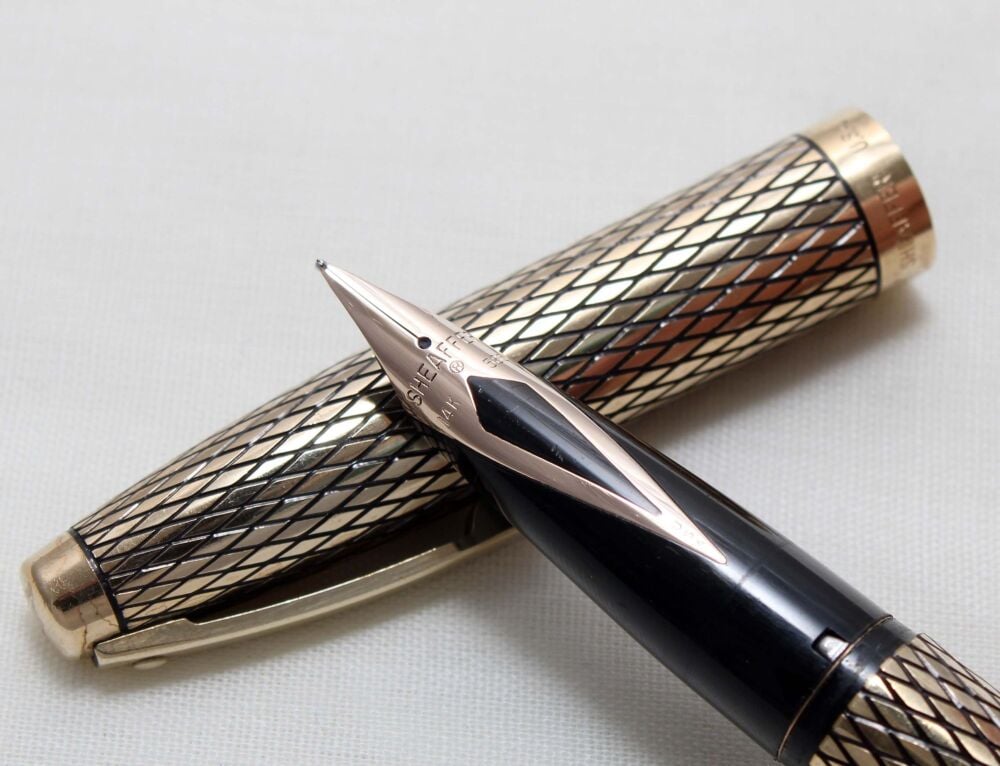 5493 Sheaffer Imperial Sovereign Fountain Pen, Smooth Fine side of Medium FIVE STAR Nib.