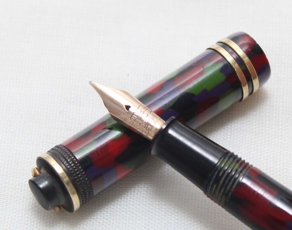 5496 Rare early Conway Stewart Dinkie No.526 in Multicolour - Smooth Fine Italic Nib.