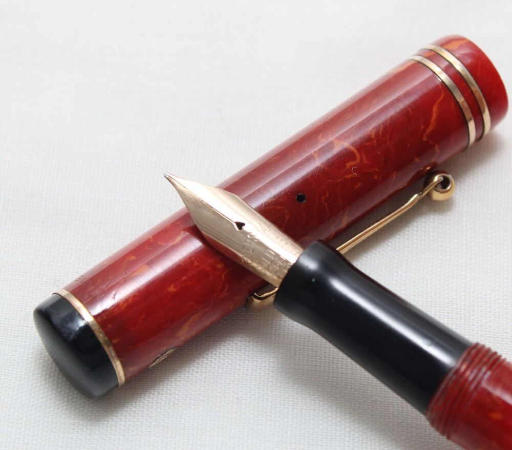 5497 Wahl Eversharp Gold Seal Fountain Pen in Coral. Fine Flexible FIVE STAR Nib.