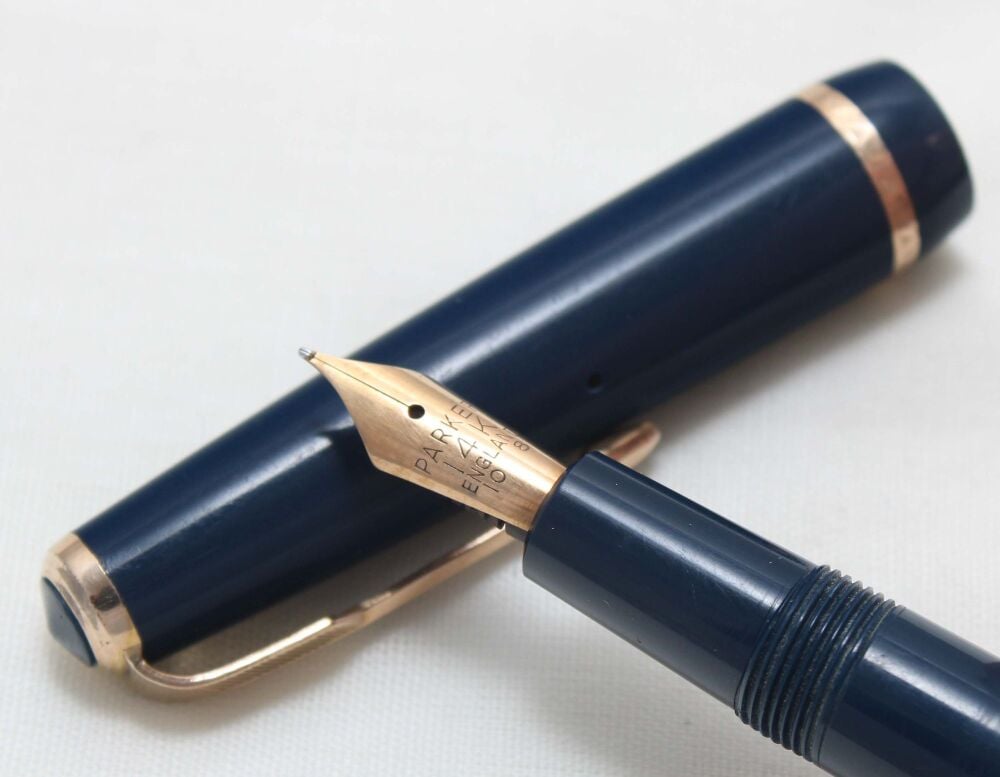 5508 Parker Duofold Junior in Blue, Smooth Fine FIVE STAR Nib.
