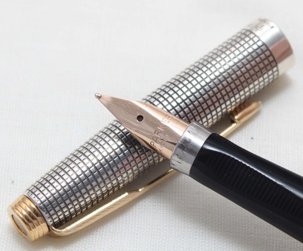 5514 Parker 75 in Sterling Silver Cisele, Medium FIVE STAR Nib.