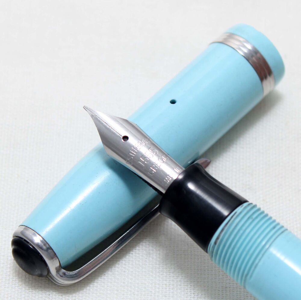 5546 Esterbrook Pastel Pen in Blue. Fabulous Fine Five Star Nib.