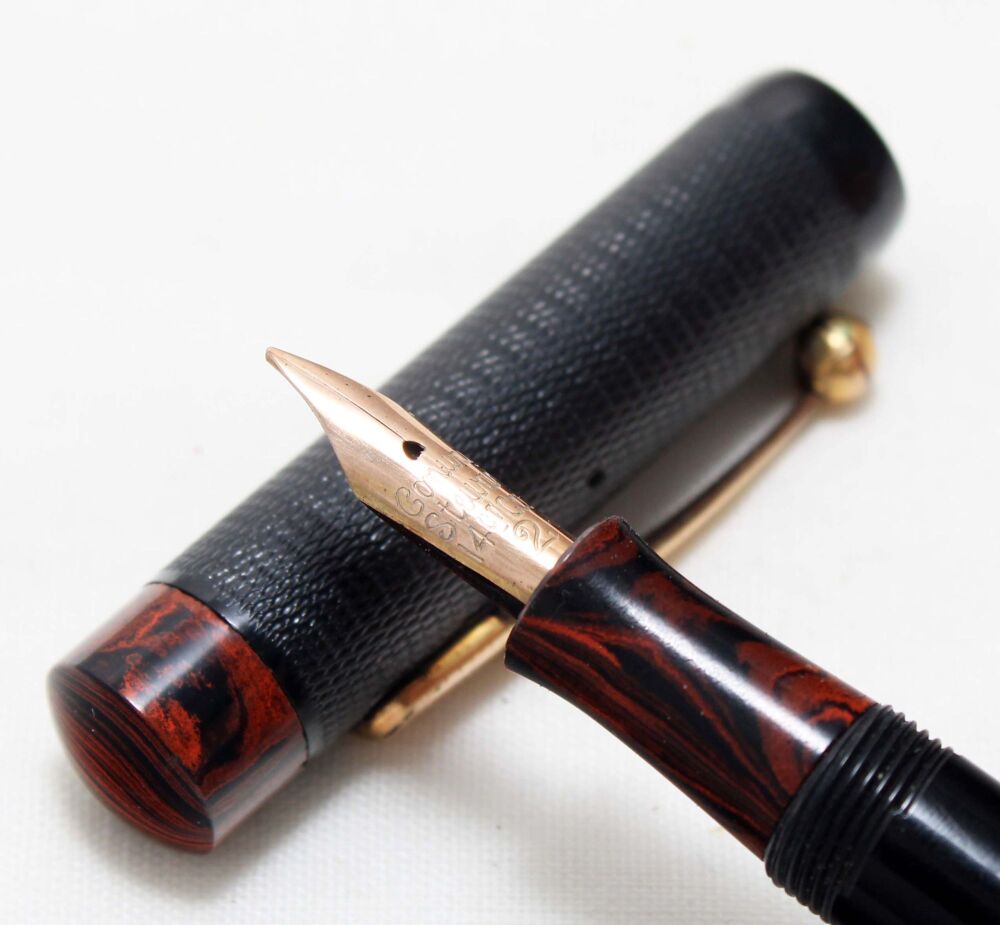 5569 Early Conway Stewart No.756 in Black Hard Rubber, Fabulous Medium Flexible FIVE STAR Nib. Mint and Boxed.