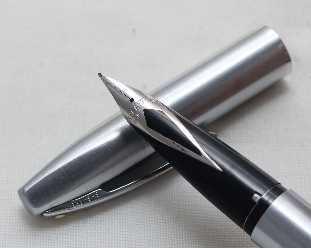 5616 Sheaffer Imperial Fountain Pen in Brushed Stainless Steel, Smooth Fine FIVE STAR Nib.