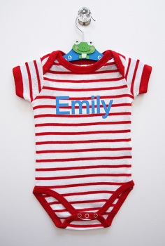 Striped Red Baby Grow