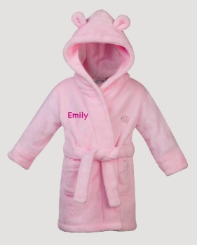 Bear ears Hooded Dressing Gown - PINK