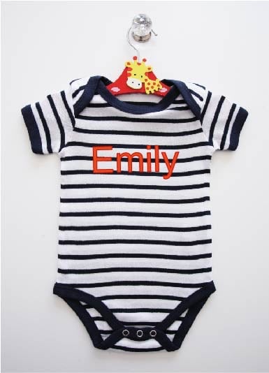 striped baby grow