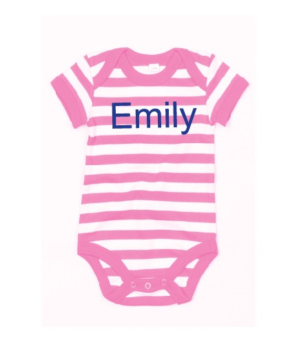 Striped PINK Baby Grow