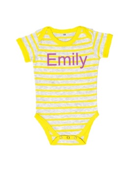 Striped YELLOW Baby Grow