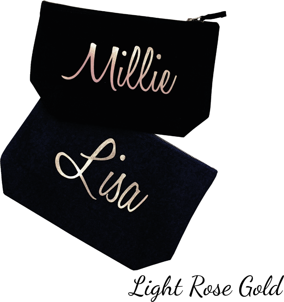 LIGHT ROSE GOLD Personalised make up bag, cosmetic bag, wash bag