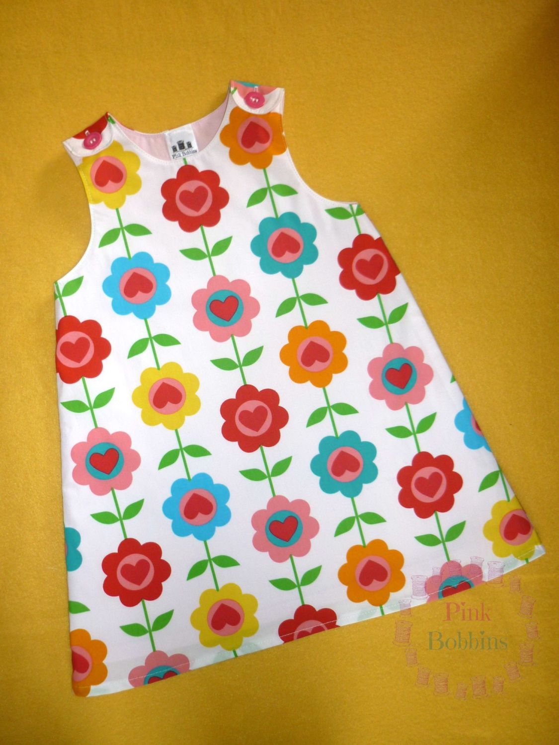 Retro floral pinafore dress