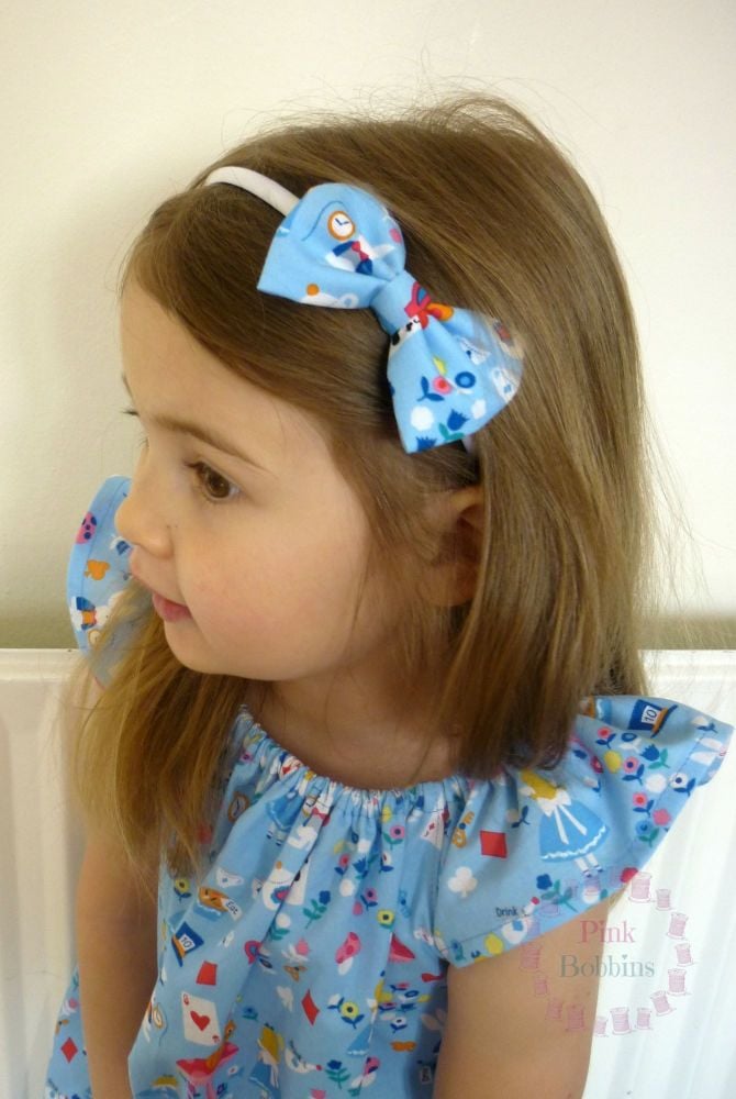 Alice in Wonderland bow hairband - made to order 