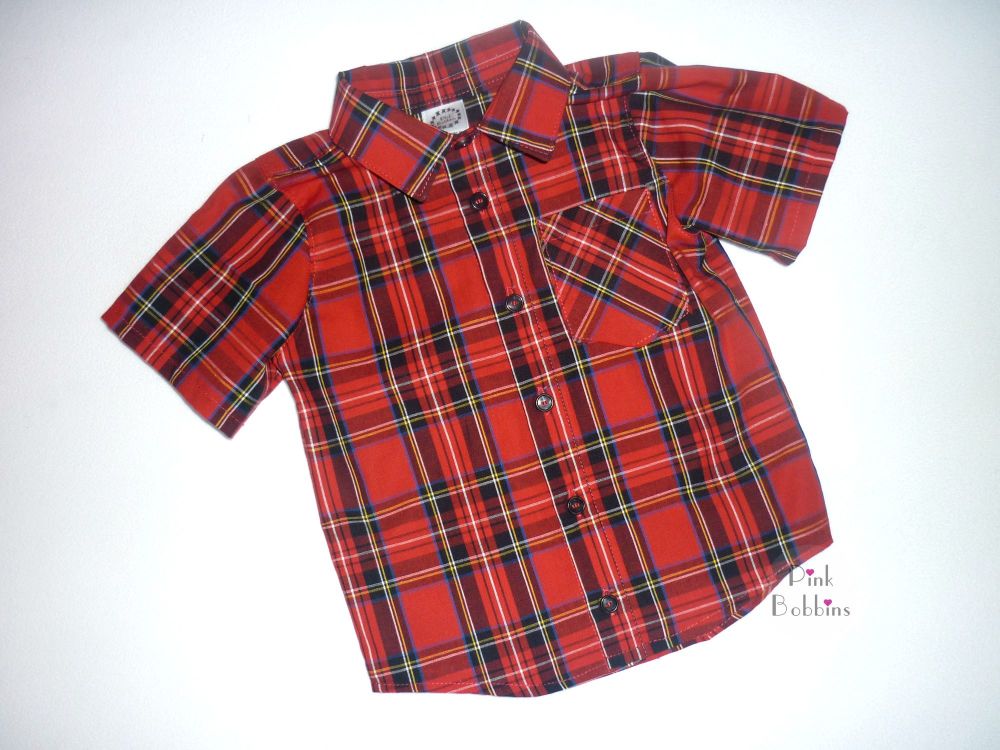 Red tartan classic shirt - made to order 
