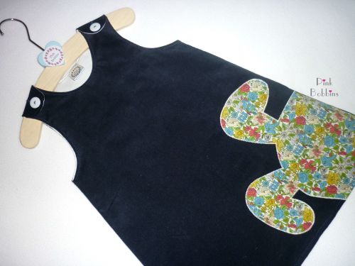 Cord Liberty of London bunny pinafore dress