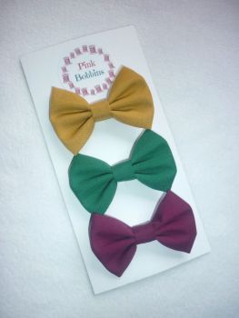 Jewel tones hair bow set - made to order 