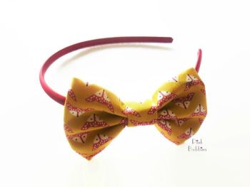 Mustard fox bow hairband - made to order 