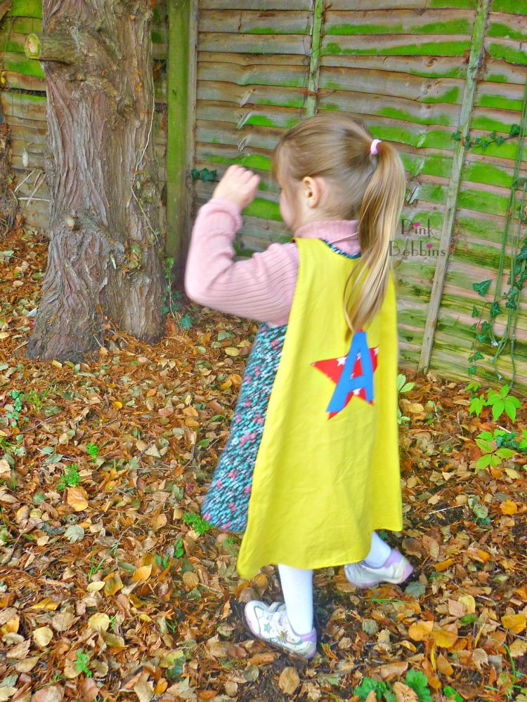 Reversible superhero cape with initial - your choice of colours