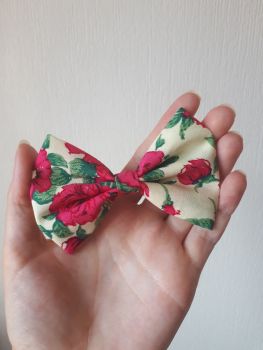 Liberty rose hair bow *LAST ONES* large 4" size - in stock 